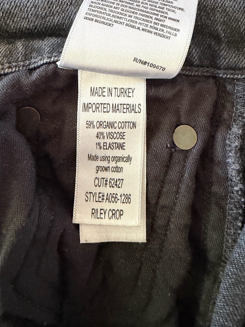 Agolde Riley Crop High Rise Straight Stretch Grey 27 - Picture 12 of 14